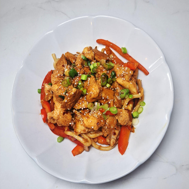 Sticky Garlic Udon Noodles